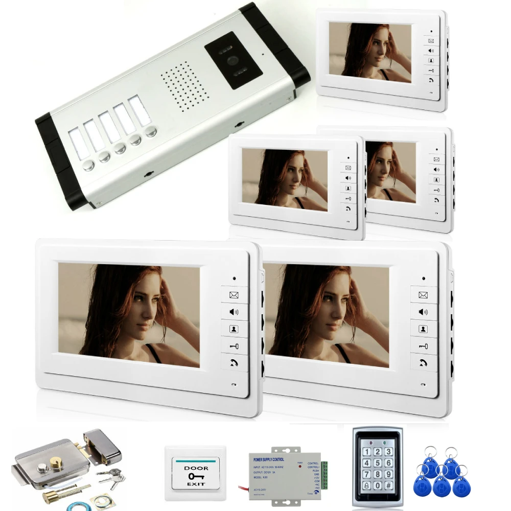 

2~5 Units Apartment Video Door Phone Camera Intercom IR Night Vision Doorbell for Video intercom