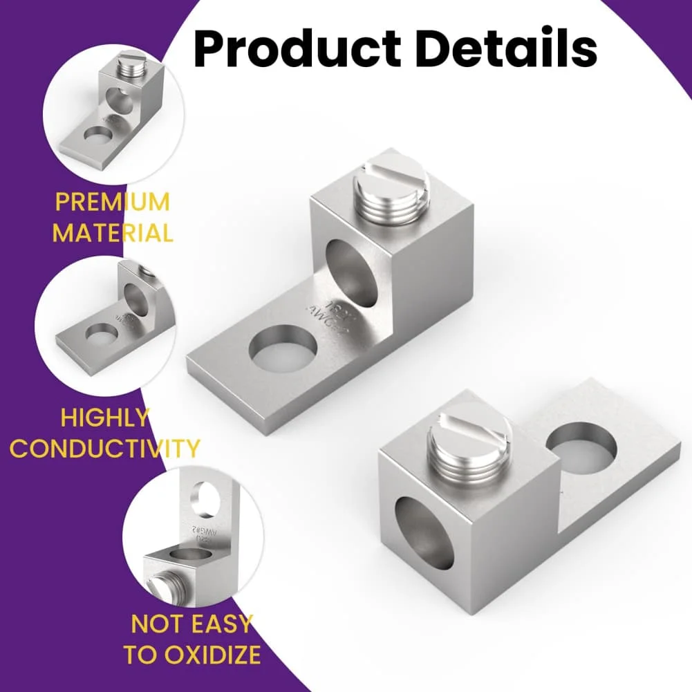 Aluminum Alloy Single Pole Quick Connect Terminals Set of 10 1B2U 1 0 with Standard Thread for Secure Electrical Connections