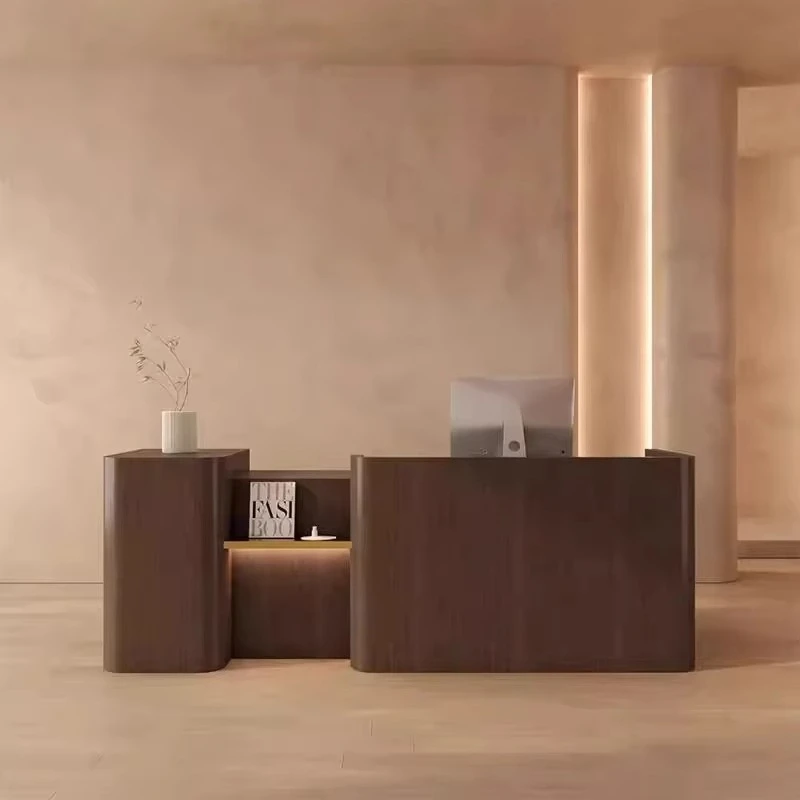 &c High-End Simple Hotel Reception Stylish Retro Wooden Cafe School Office Building Counter Reception