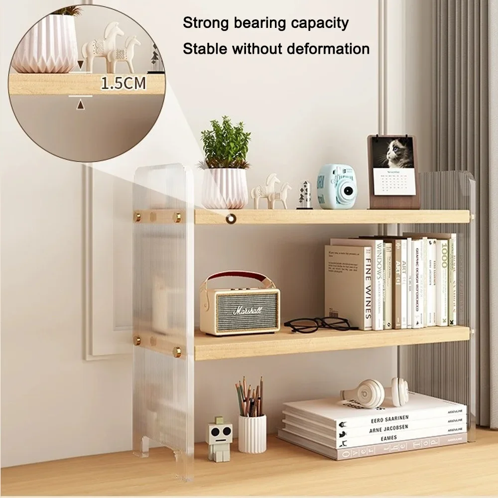 Desktop Storage Rack Acrylic Desk Bookshelf Office Workstations Multi Layer Storage Rack Student Dormitory Organizing Rack