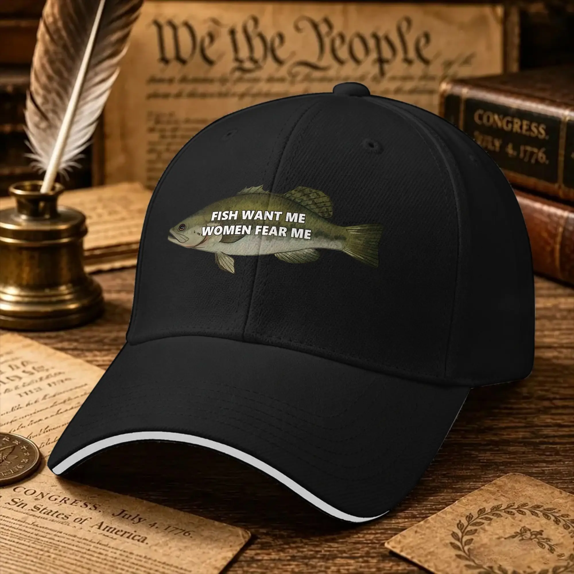 Fish Want Me Women Fear Me  Casual Baseball Cap  Running Trucker Hat Spring High Quality Men Adult Fitted Retro Baseball Caps