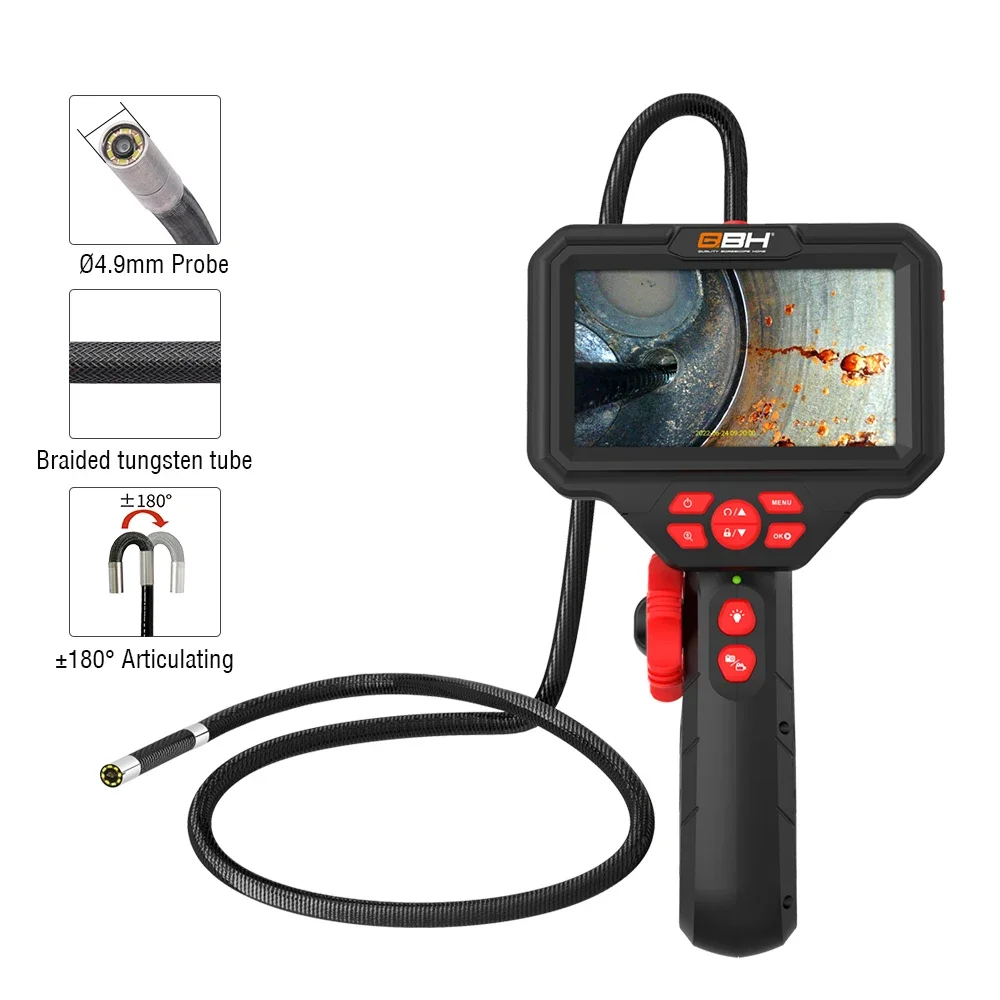 Industrial Inspection Camera Videoscope 2-way Articulating Borescope 360 Degree Video Endoscope Aut Diagnostic Tool