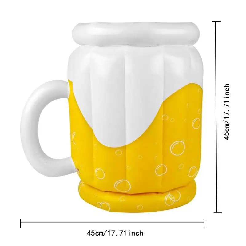 PVC Inflatable Beer Mug Ice Bucket Beach Pool Beer Cold Drink Container Cooler Bar Tray For Beach Party Food Cooling Basket