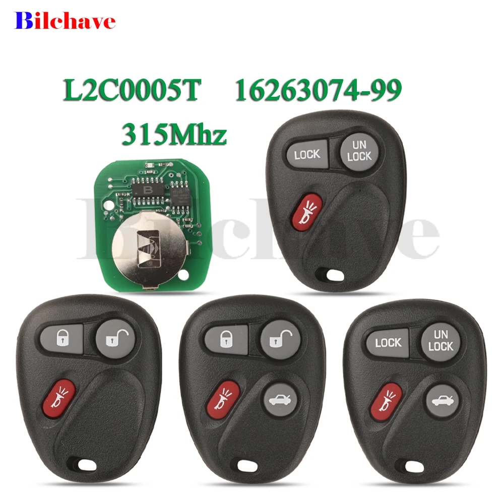 jingyuqin L2C0005T 16263074-99 315Mhz 3/4 Buttons Remote Car Key For Cadillac CTS SRX for Chevrolet Cavalier Fob Control
