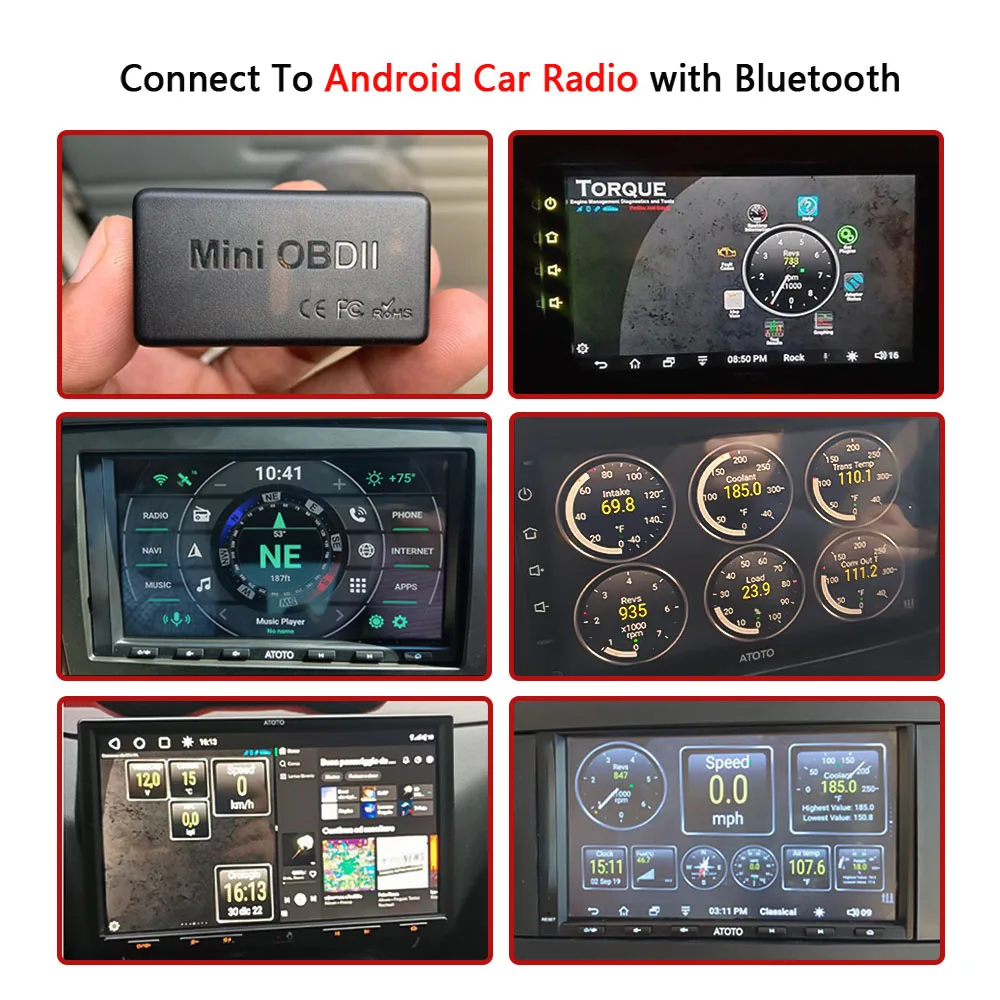 ATOTO AC-4450 Car OBDII Diagnostic Tool Bluetooth OBD2 Scanner Auto Engine Fault Code Reader Adapter Automotive OBD Scan Tool ELM327