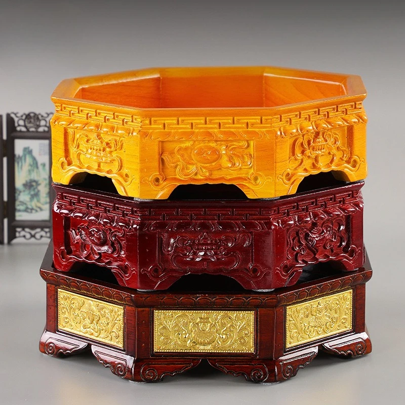 Tibetan Rectangular/Octagonal Eight Auspicious Fruit Plate,Solid Wood Buddhism Offering Tray,Sacrificial Plate,Buddhist Items