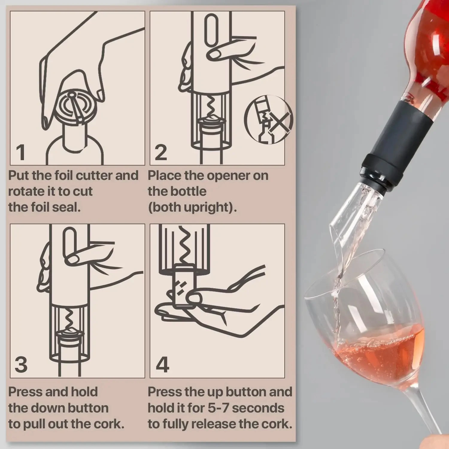 Abridor de botellas de vino eléctrico, sacacorchos automático para vino tinto, abridor de vino recargable, herramientas para vino con un solo clic, productos de cocina