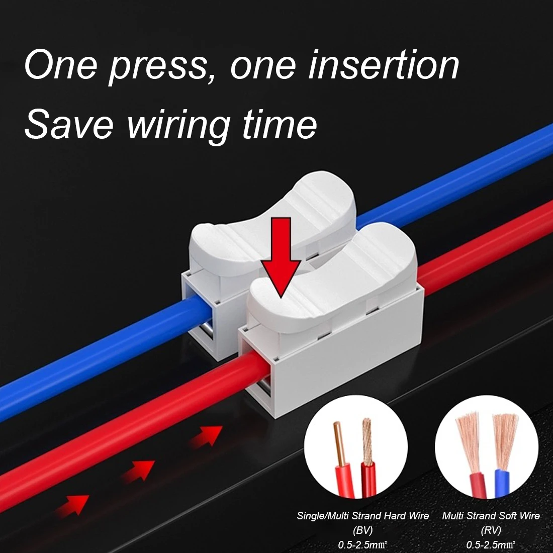 Lots of CH2/CH3 Quick Press Terminal CH2/CH3 Wire Clip Connector Power Cord Clamp Lamp Terminal Quick Connector