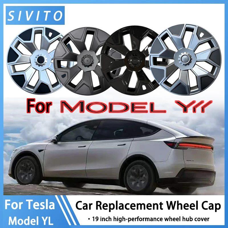 

Комплект из 4 колпаков для Tesla Model YL (2026 г.), 19 дюймов, сменные колпаки на колеса, аксессуары для тюнинга автомобиля