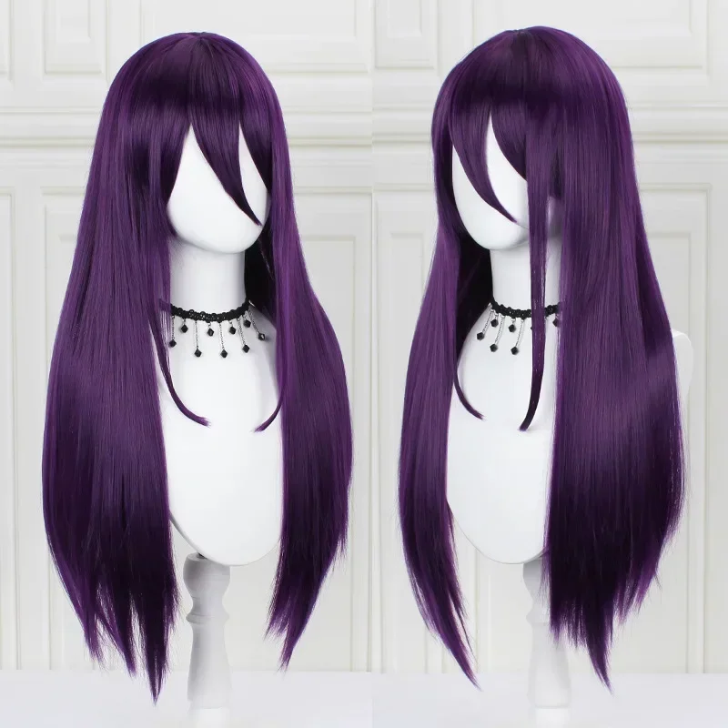 Peluca cosplay de anime Doki Doki Literature Club Yuri, Monika, Natsuki, Sayori, larga y lacia, sintética, para mujer 5