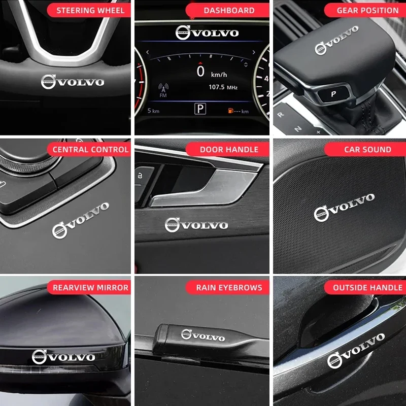 For Volvo Xc60 Xc90 V40 V60 Metal Emblem Auto Decor Decals Car Window Wiper Stickers For Volvo XC90 XC60 C30 S60 C70 XC40 V40 XC - view 4