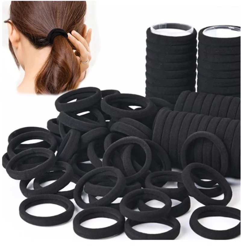 20/100PCS Colorful Basic Nylon Ealstic Hair Ties for Girls Ponytail Hold Scrunchie Rubber Band Kid Fashion Baby Hair Accessorie