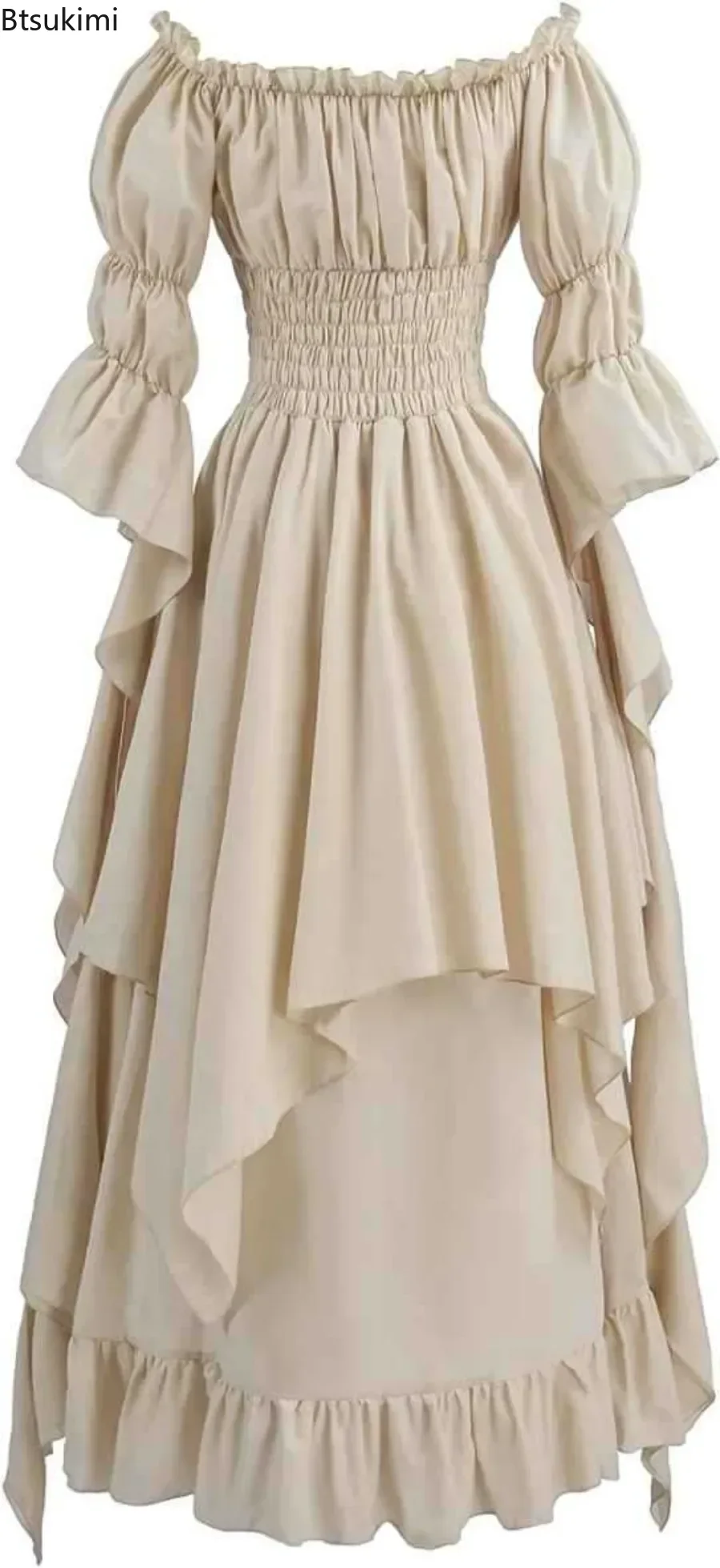 ผู้หญิงยุโรปยุคกลาง Renaissance ชุด Flare Sleeve Princess Queen ชุดคอสเพลย์เครื่องแต่งกาย Carnival Ball Gown COSPLAY เสื้อผ้า