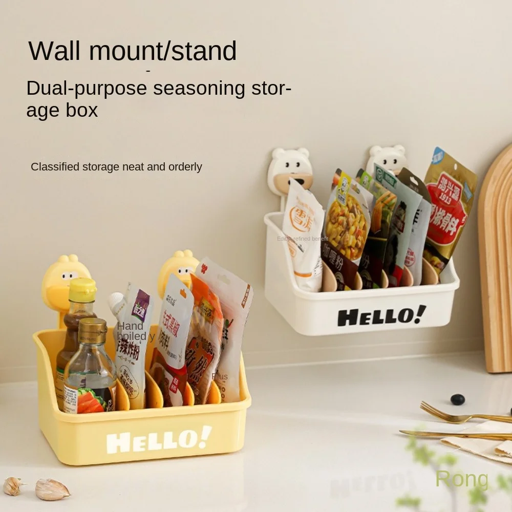 

Коробка для хранения приправ с героями мультфильмов, многофункциональный контейнер для приправ без перфорации, контейнер для приправ в виде утки, кухонный органайзер, товары для дома