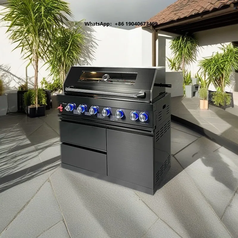 Gas Burner Storage Cabinet Outdoor Stainless Steel Bbq Grill FWX