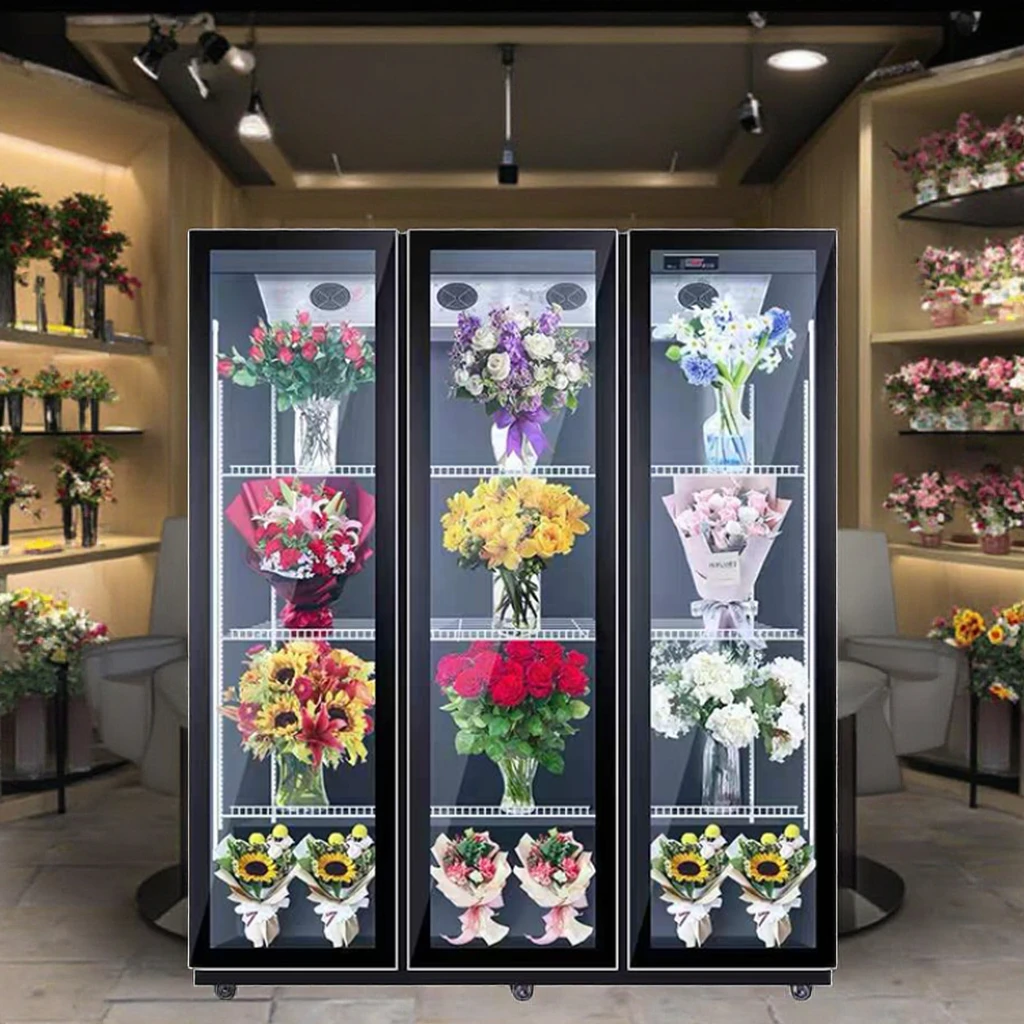 

Hot Selling Commercial Glass Door Flower Preservation Fresh Refrigerators for Flowers Display Cooler