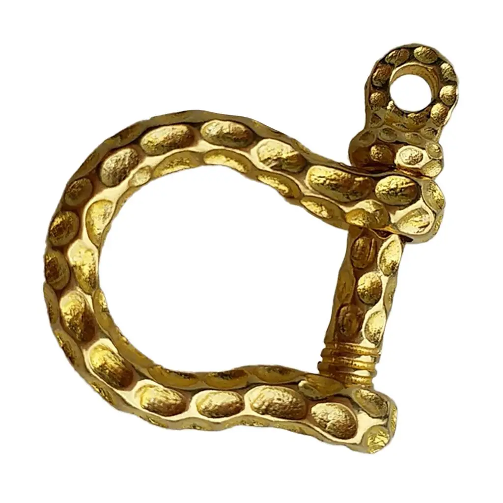 Horseshoe Belt Buckle Gold U Shape Shackle Copper Hardware Boat Fender Hook for Leather Necklace Decoration