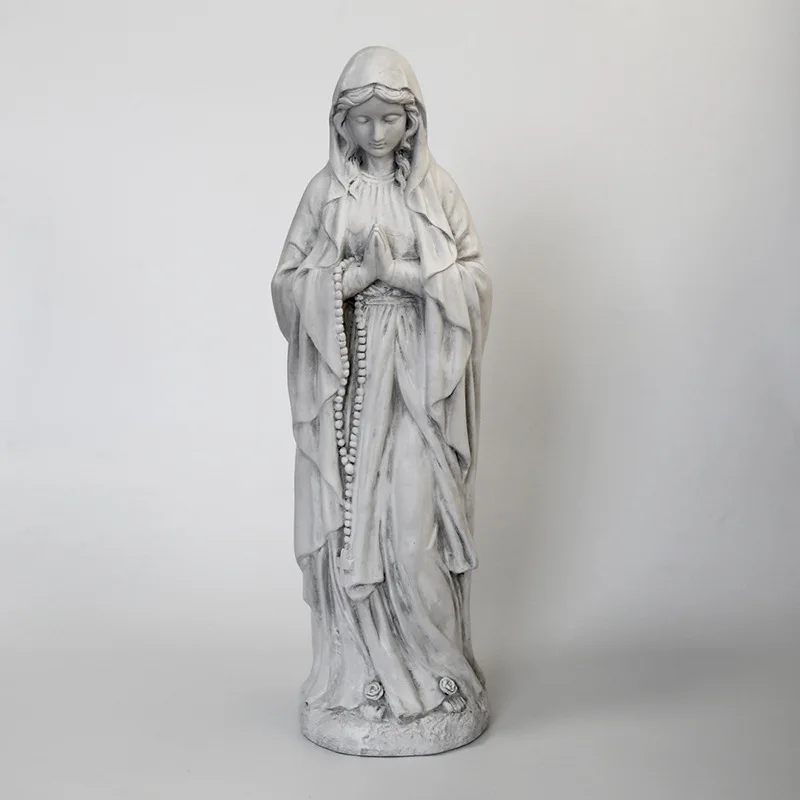 European Virgin Mary Statue Home Living Room Decor Religious Figurine Christmas Ornament Magnesium Oxide Handicraft