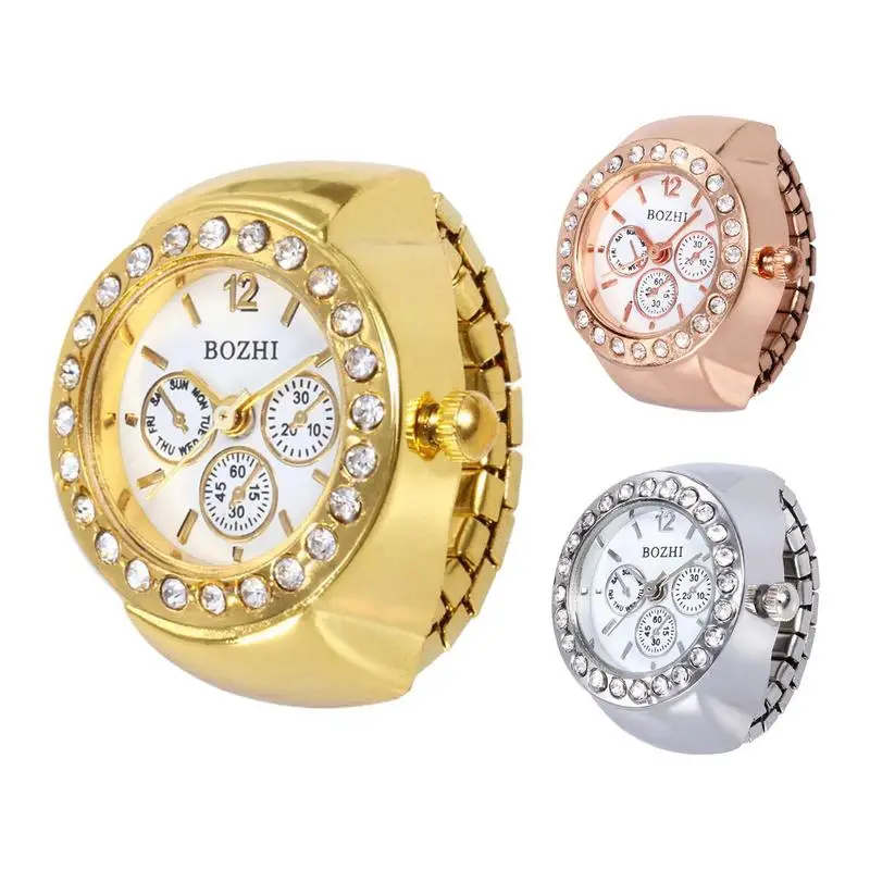 Individualità orologio da donna con anello per donna uomo Design unico Lady anelli elastici per le dita orologi accessori per coppie