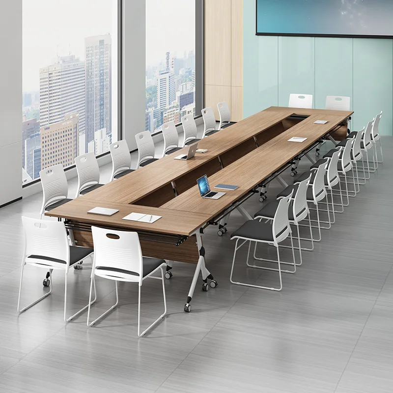 Folding conference table can be combined with mobile splicing training, long tables and chairs, educational institutions