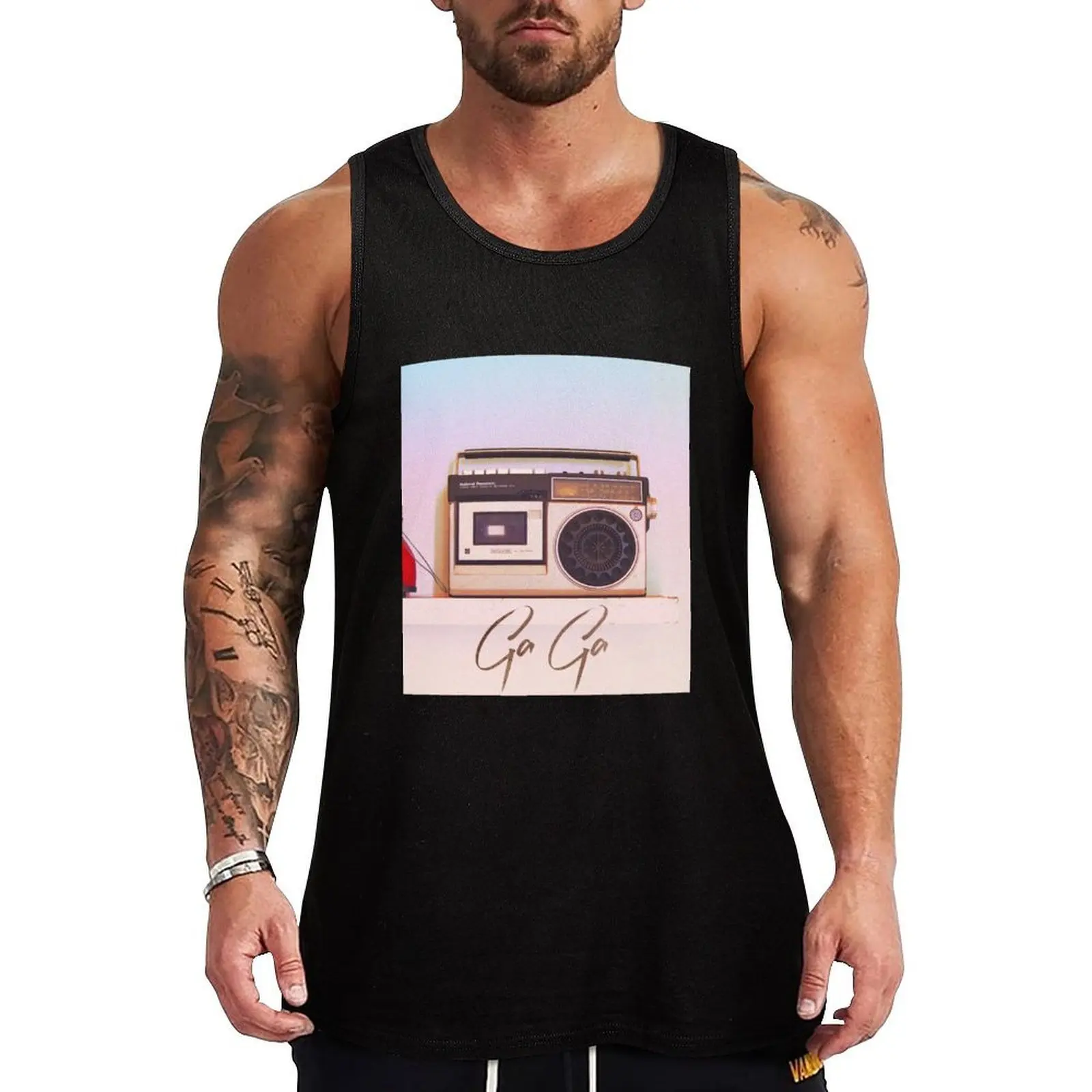 

Radio Gaga Tank Top Logo Free Print Tank Top Casual Graphic Sleeveless