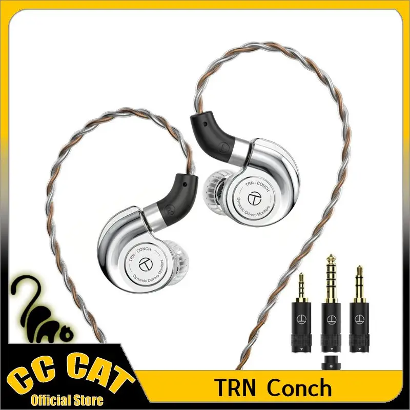 TRN Conch Earphone High-Performance DLC Diamond in-Ear Earbuds Diaphragm Dynamic Monitor Tuning Nozzle Filters For Xiaomi Custom