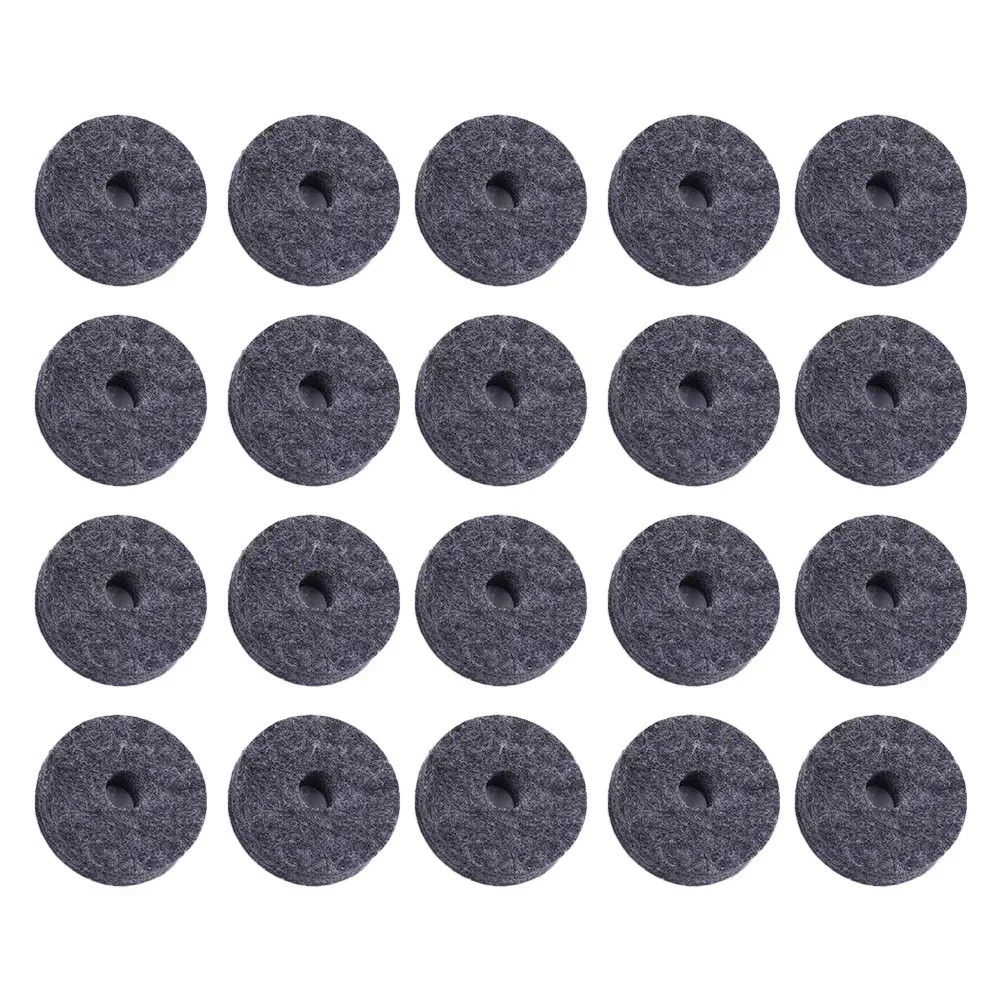 20pcs Cymbal Felt Washer Felts Crash Cymbals Clutch Felt Drum Parts Set Gray Musical Instrument Accessories Durable Practical