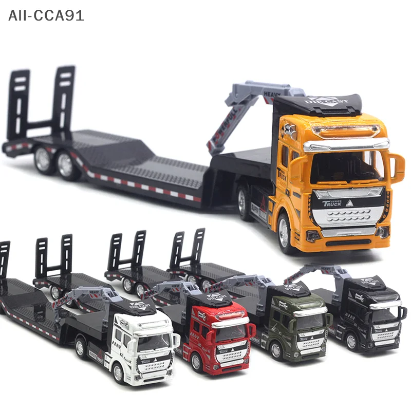 

1: 50 Alloy City Flatbed Transport Vehicle, Multiple Trailers, 33CM Car Model, Cloud Ladder Truck, Excavator