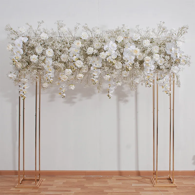 

200CM Wedding Backdrop Flowers Arch Decor Floral Arrangement Event Party Prop Luxury White Cherry Blossom Rose Orchid Flower Row