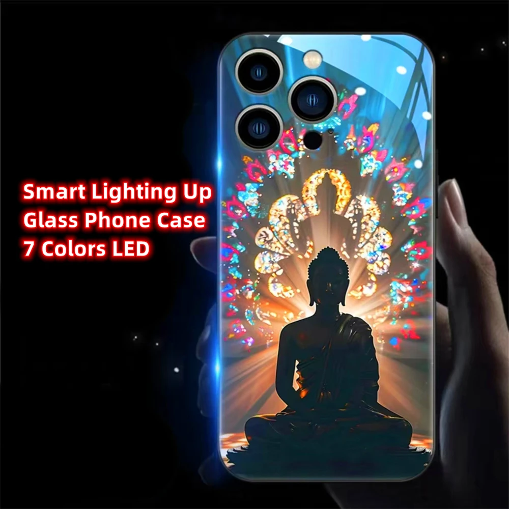 Buddhaland Gleams Design Schallgesteuerte LED-Blitzhüllen Leuchtende Glasabdeckung für Samsung S26 S25 S24 S23 S22 S21 FE Plus Ultra – Detail 21