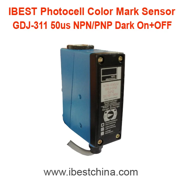 GDJ-311 Green+Red Light Photocell Color Mark Sensor Switch/ Photoeye Sensor NPN/PNP 24VDC Replace Sick NT6 (IBEST)