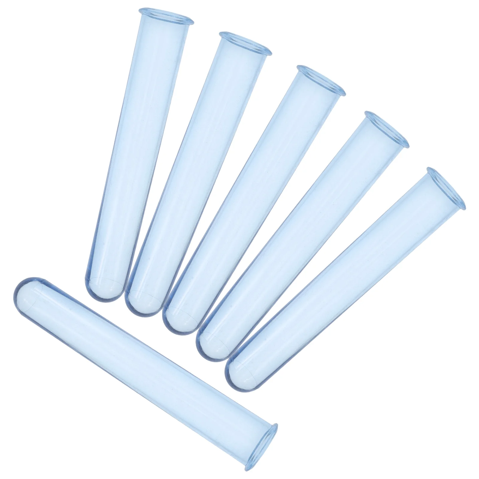 

6pcs Hydroponic Flower Vase Test Tubes Clear Plastic DIY Arrangement Desktop Plant Decor Vases for