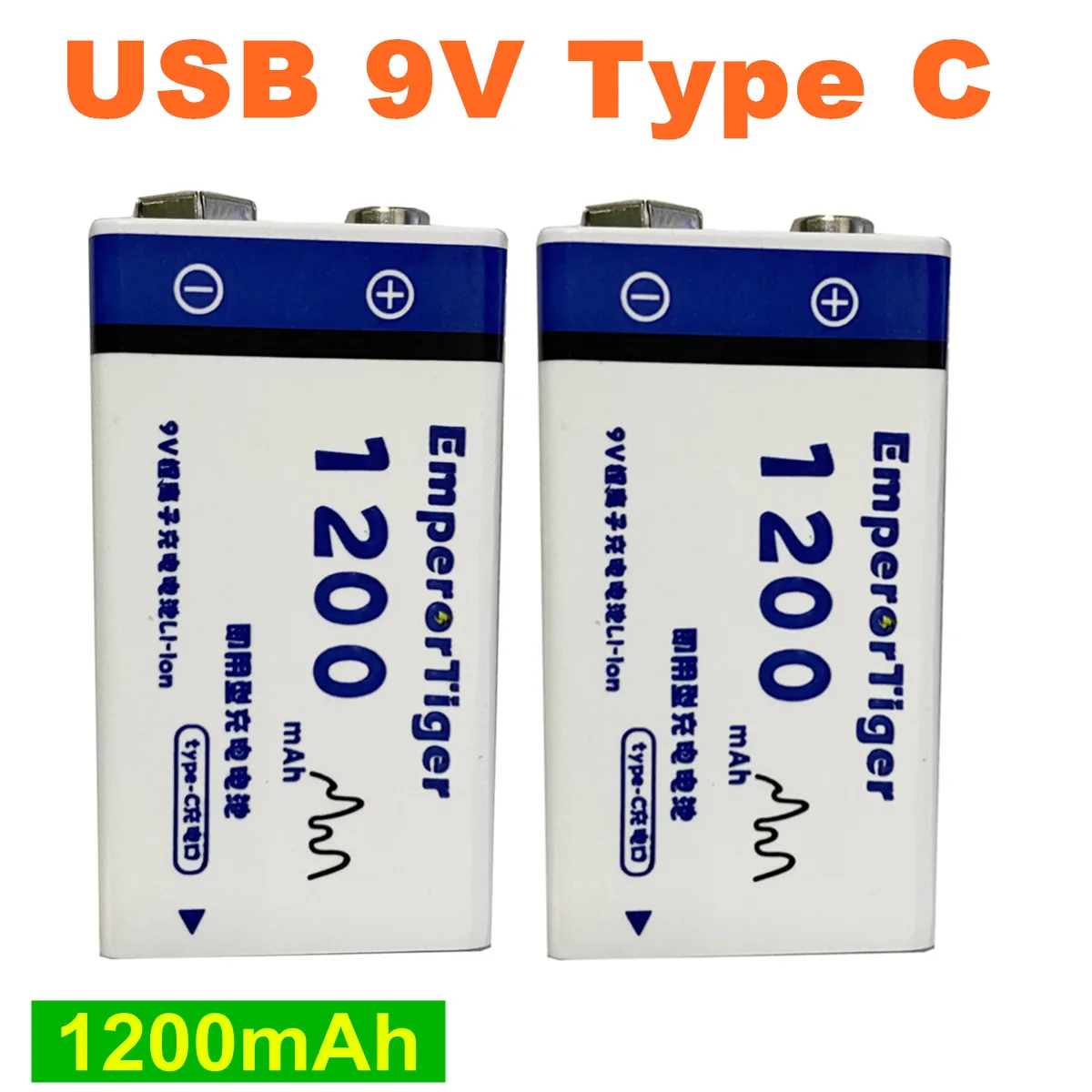 9V 1200mAh Li-ion Rechargeable USB 9V Battery for Multimeter Microphone Toy Remote Controls Building Alarms KTV Power-Hungry