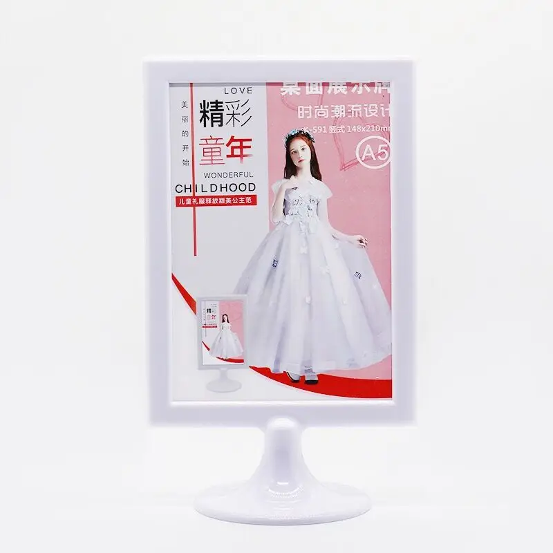 A4 210x297mm Tabletop Plastic Sign Holder Display Stand 8.5 x 11 Inch Menu Paper Price List Flyer Photo Picture Poster Frame