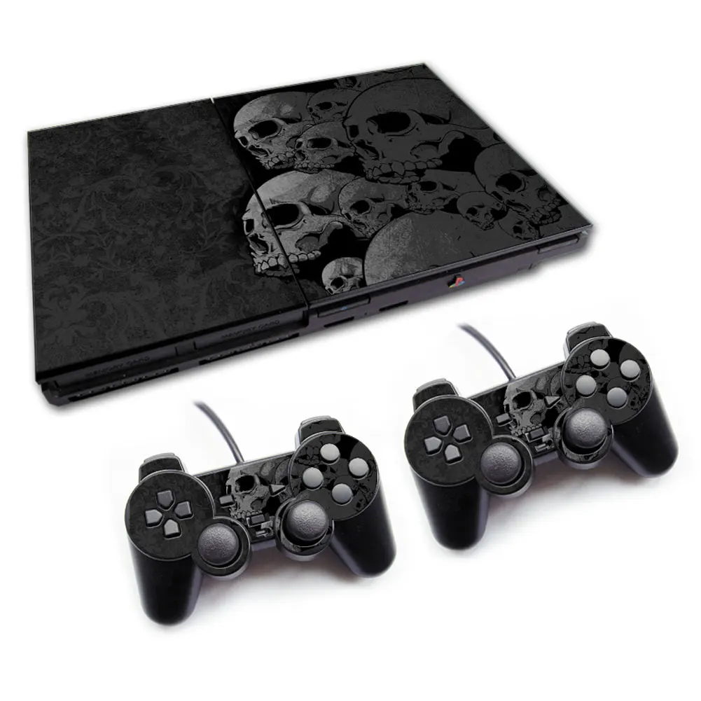 Skull sticker beatiful design for ps2 slim 70000 series console sticker decal for ps2 70000 skin sticker wholesale price