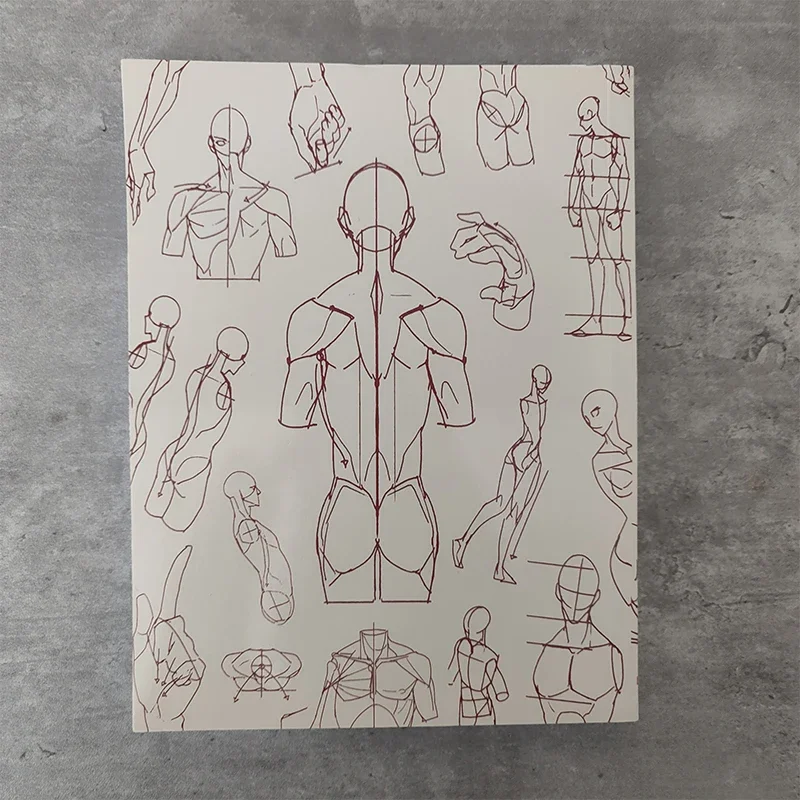 كتاب رسم سري لشخصية الرسام الكوري، كتاب فني، هيكل جسم الإنسان، كتب تقنية مرسومة يدويًا