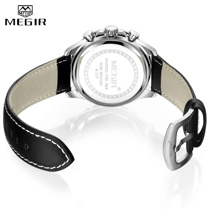 Megir Chronograph Sport Watch For Men Military Quartz WristWatch Luminous Waterproof New Relógios Masculino Frete Grátis Relogio