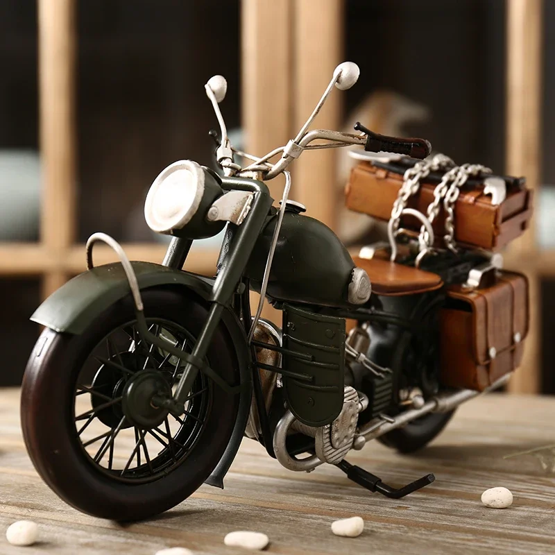 Retro old-fashioned, motorcycle ornaments creative shopping mall window craft decorations, decorations