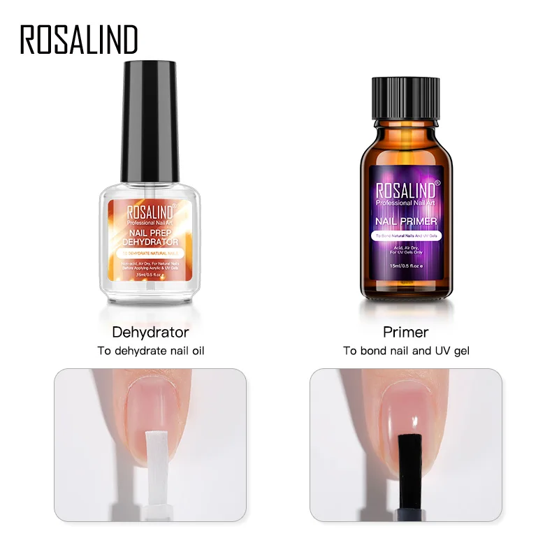 

ROSALIND 8ml Base Top Coat Nail Polish Magic Remover UV Gel Polish Manicure Healthy Primer Semi Permanent Nail Art Dehydrator