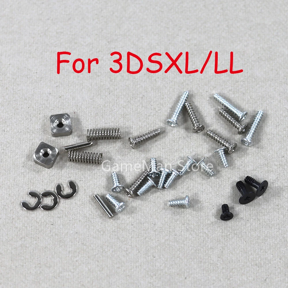 

100sets Full Cross Head Screws Metal Parts LR Spring Nut Full Screws For 3DSLL 3DSXL Console