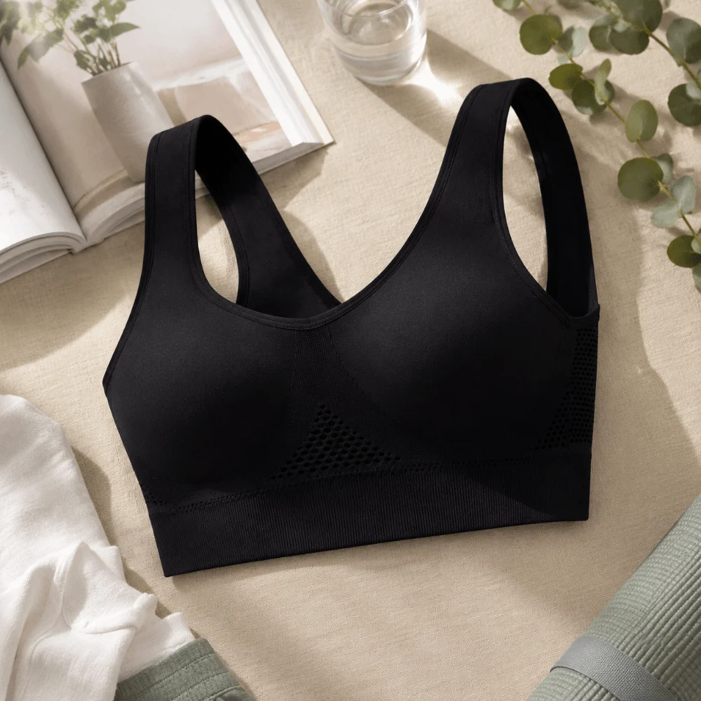 Comfort Hollow Out Sports Yoga Bra Mesh Quick-Drying Wireless Bra Breathable Push-Up Ladies' Underwear Fitness