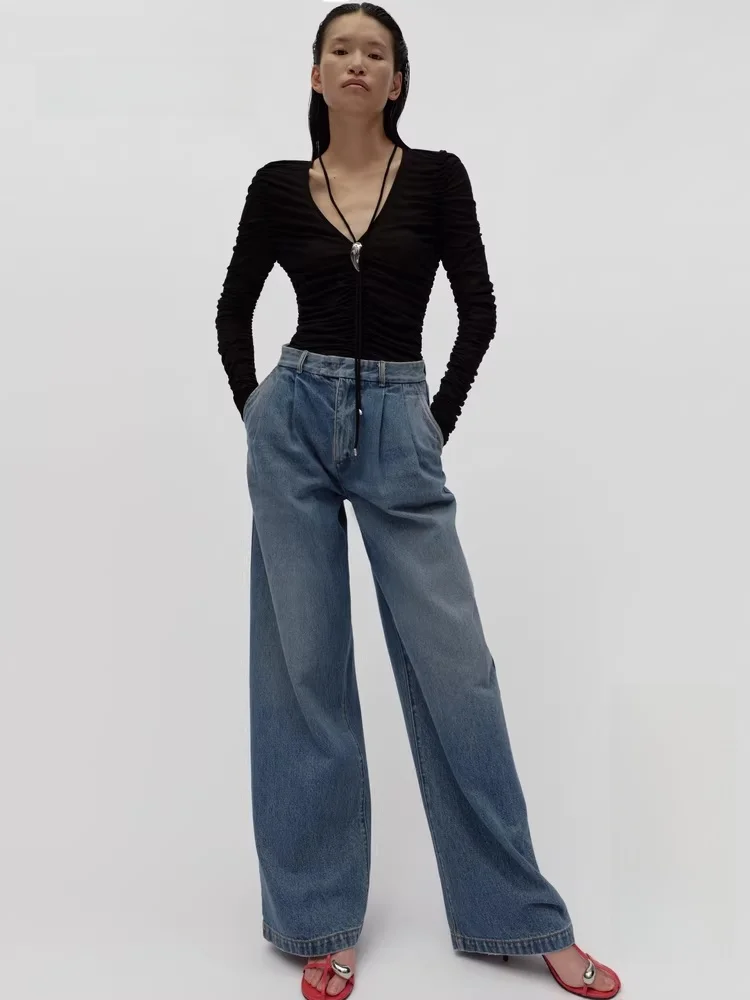 

Edition Red Label Pure Cotton Straight Leg Pants Style Jeans EBE1JEN027 Casual Natural Waist Long Trousers for Women