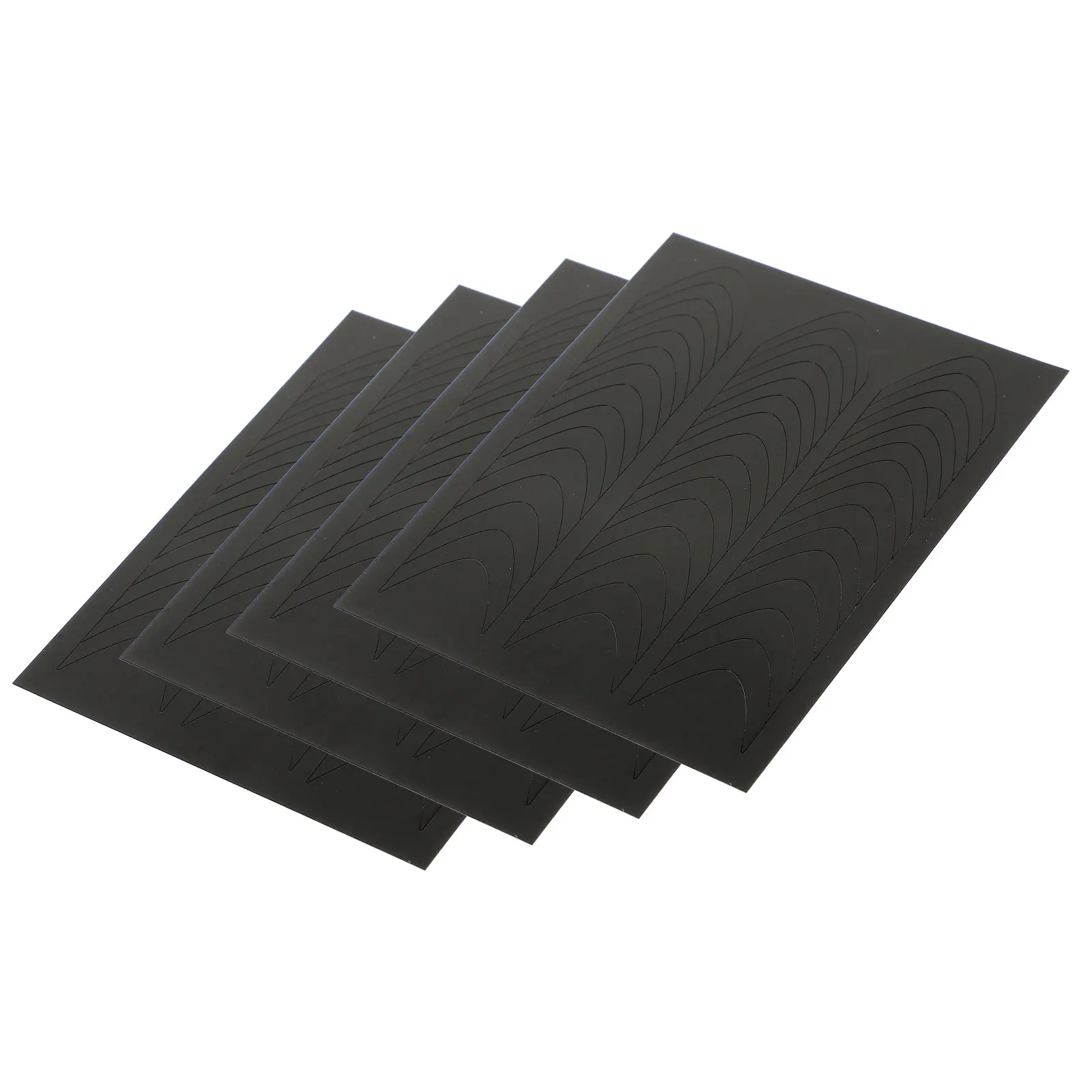 

4Sheets FrenchManicurePatches SelfAdhesiveNailStencils BlackTipGuidesforNails DIYDecorations SmileyMoons NailArt