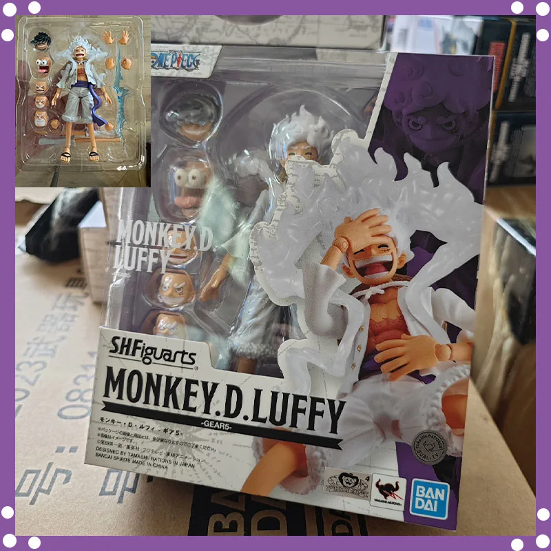 100% Original Bandai Sh Figuarts Shf One Piece Monkey.D.Luffy Gear5 Action Figuarts Anime Model status Toys Pvc Figura Gift 15cm