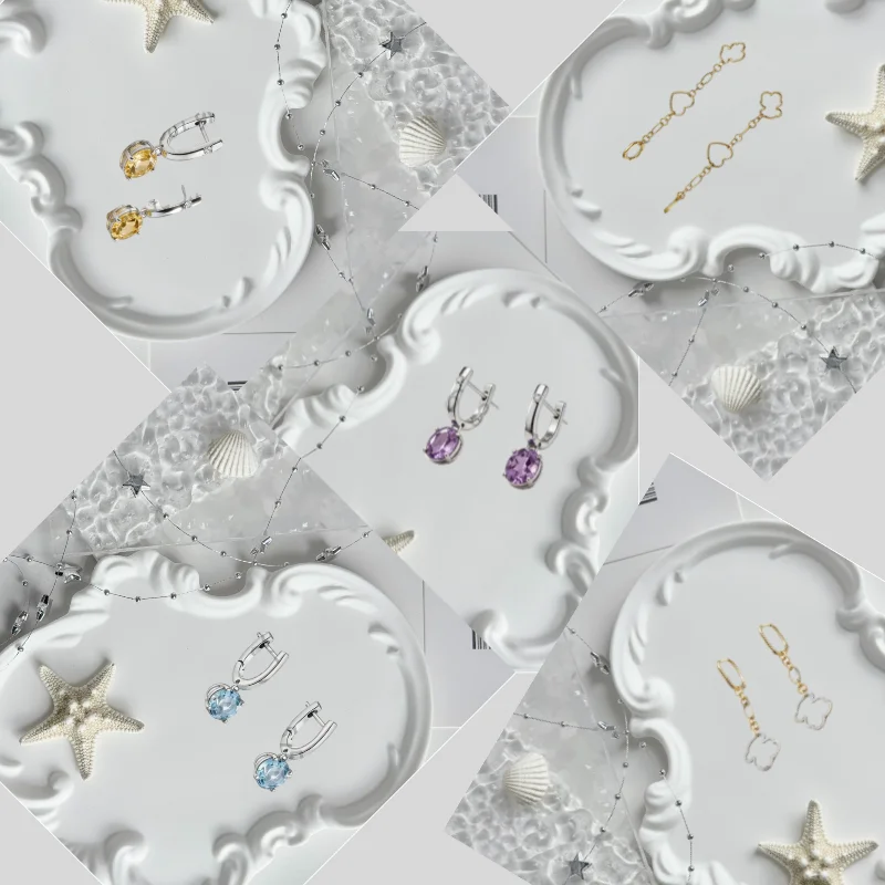 

Bear and Heart Combo Earrings 925 Silver Bear Holding Love Shape Versatile Romantic Gift