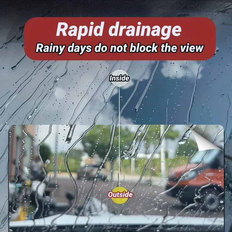 Car Glass Waterproof Paste Kit: Hydrophobic Anti-Rain/Anti-Fog Coating, Suitable for Car Windows, Mirrors & Bathroom Glass image 5