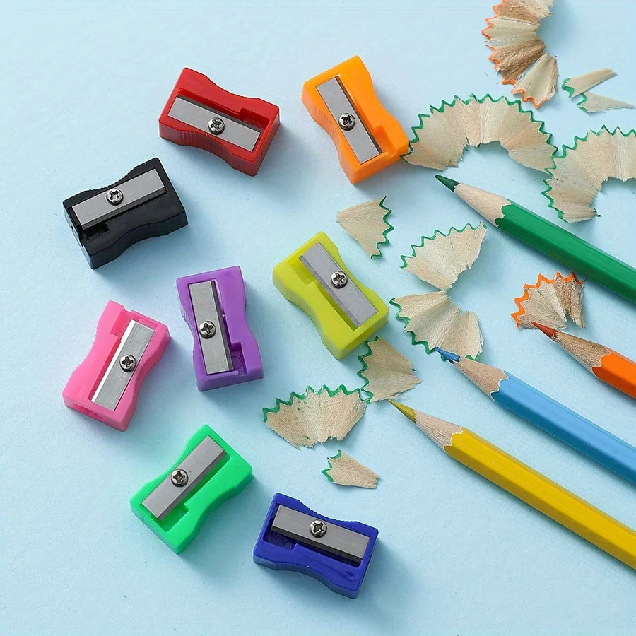 5/10/20 قطعة مبراة أقلام رصاص ملونة صغيرة محمولة باليد مبراة أقلام يدوية صغيرة للمدرسة الفصول الدراسية JXB
