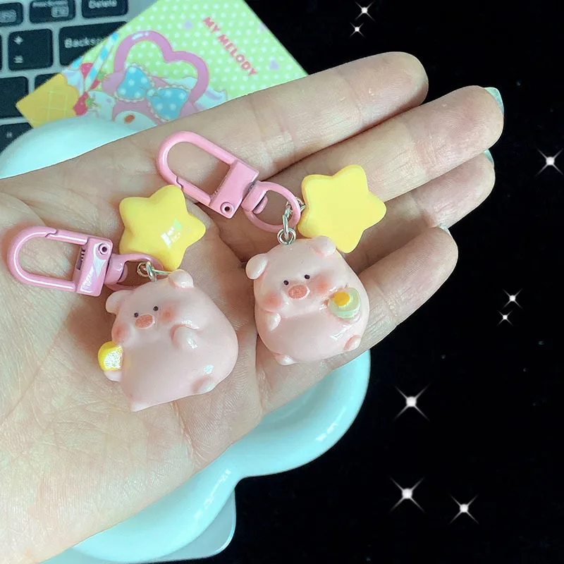 الإبداعية لطيف هلام الراتنج الكرتون خنزير مفتاح سلسلة سحر الديكور الوردي خنزير قلادة الكورية نمط حقيبة قلادة ثلاثية الأبعاد مفتاح سلسلة الفتيات #2