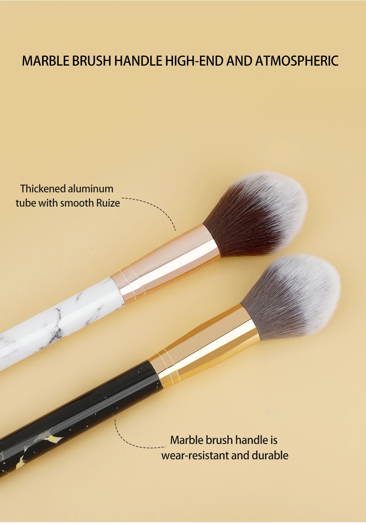 فرشاة مكياج فردية، فرشاة رخامية مضيئة للوجه، فرشاة أحمر الخدود، أداة تجميل #2