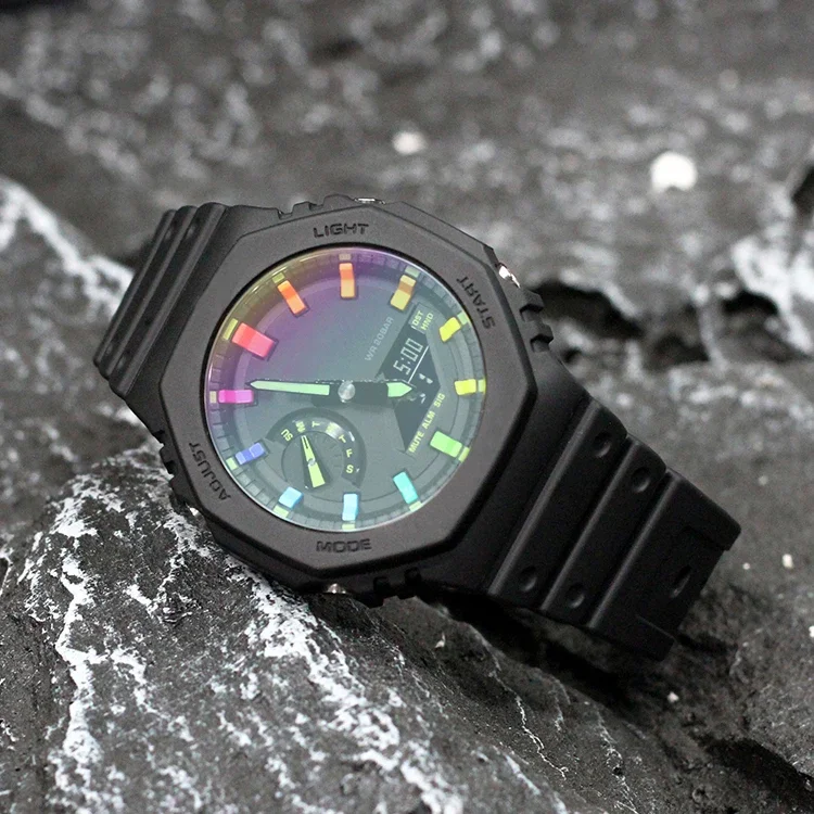 Rainbow Tempered Glass Screen Protector For GA2100 Watch Protective Film GA2110 GA110 GA100 Watch Anti-Scratch
